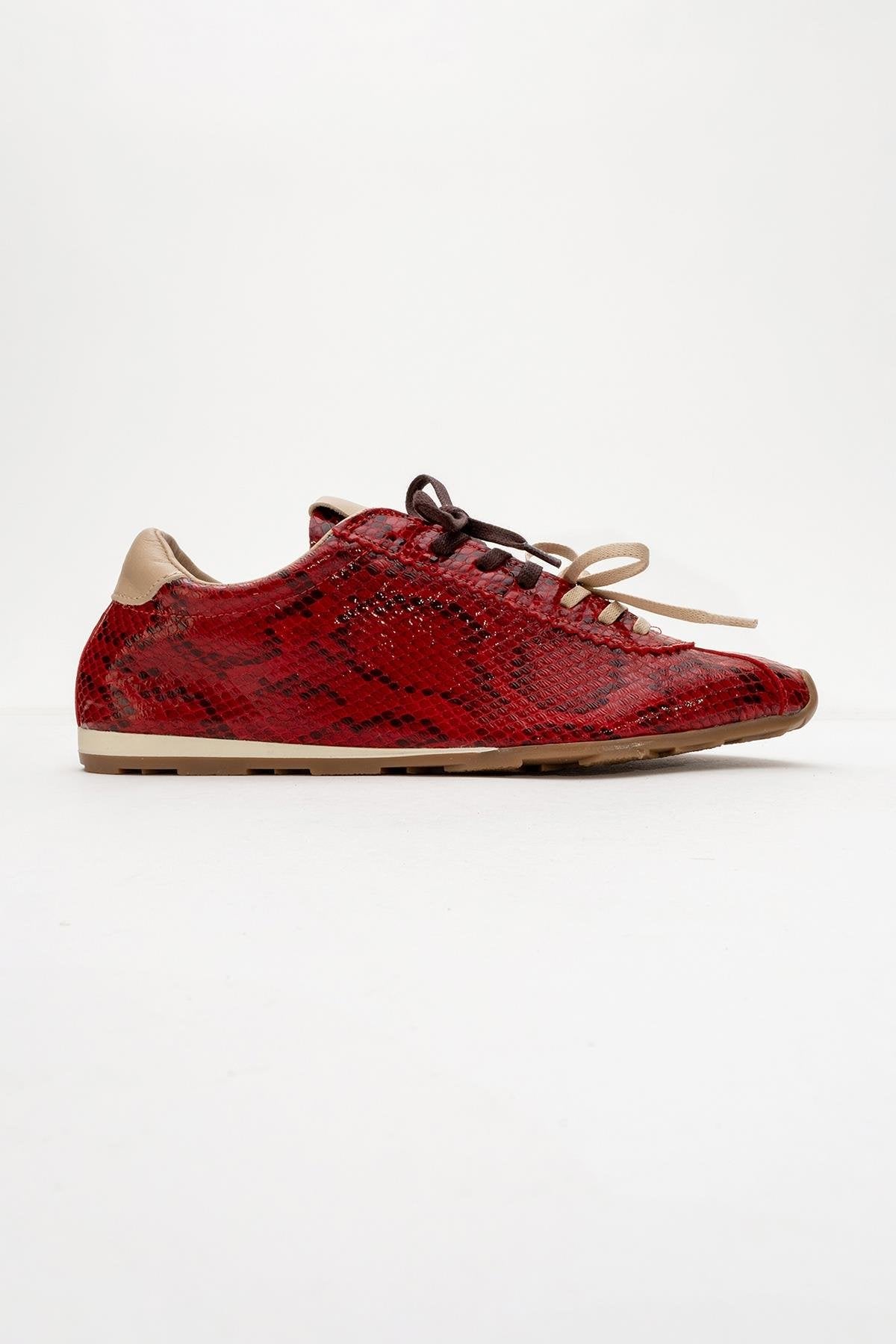 Crea - Red Leather Sneakers (Women)