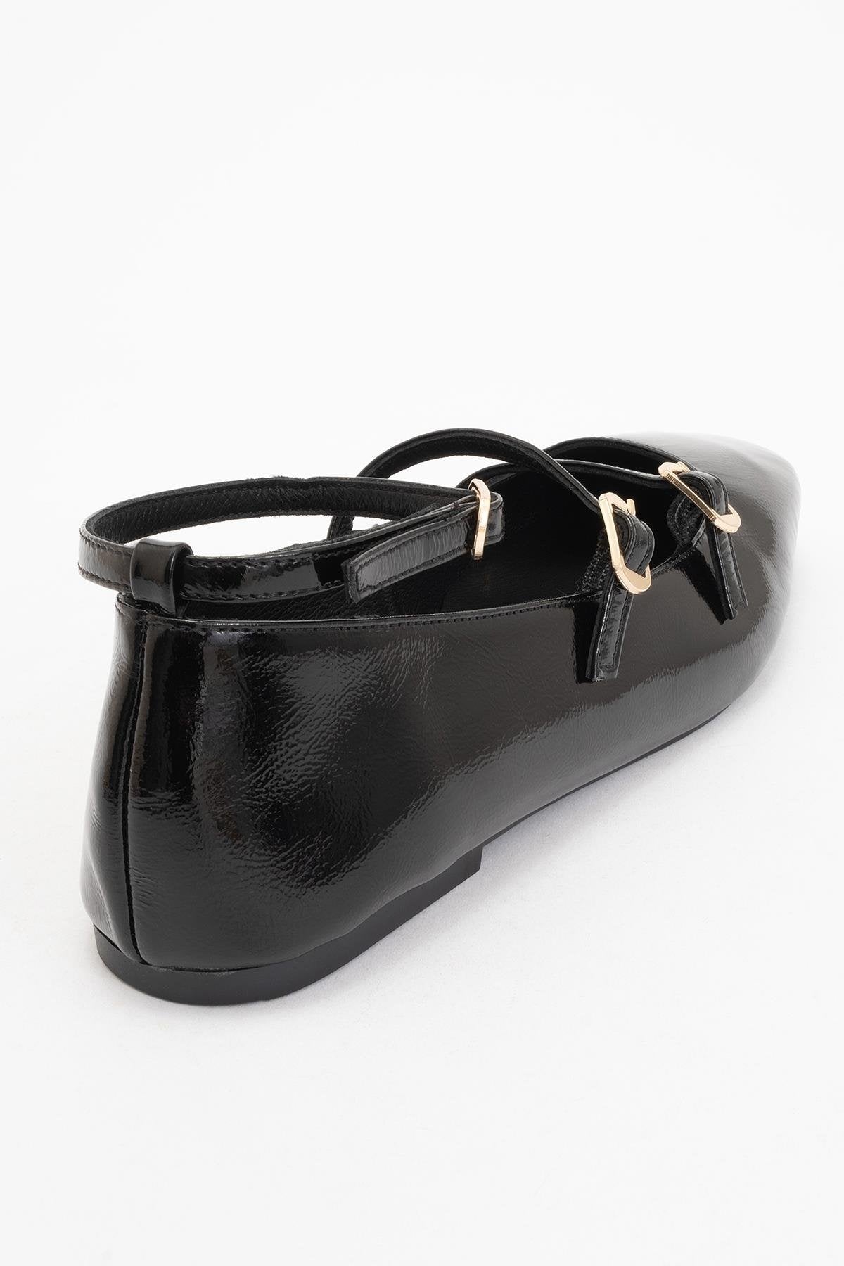 Serena - Black Patent Leather Mary Jane Flats