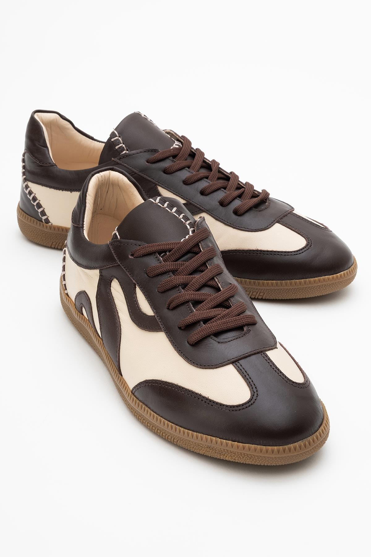 Perry - Brown Leather Sneakers (Women)