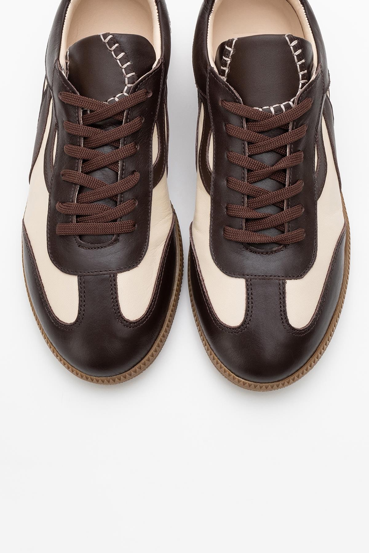 Perry - Brown Leather Sneakers (Women)