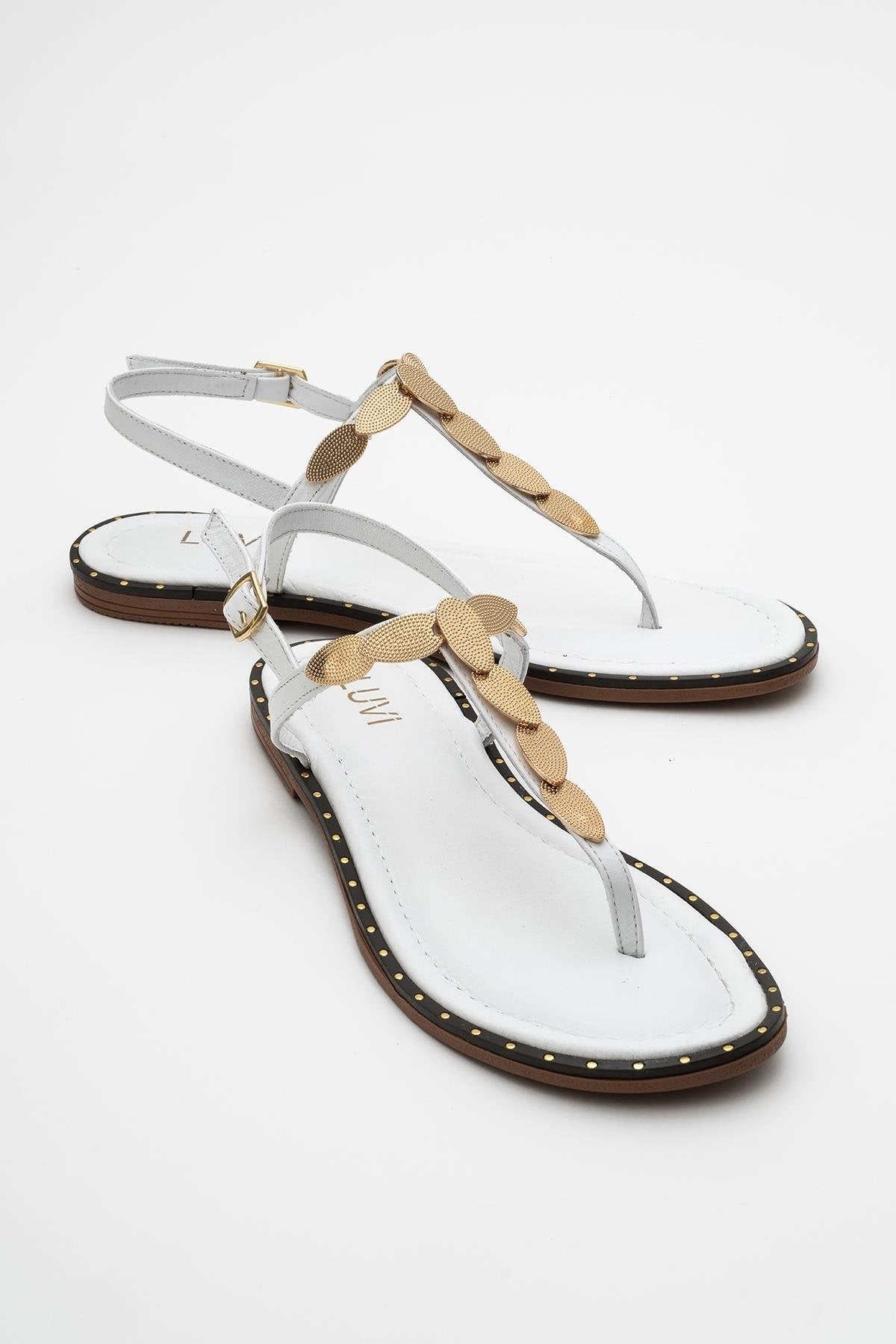 Marea - White Leather Flat Sandal (Women)