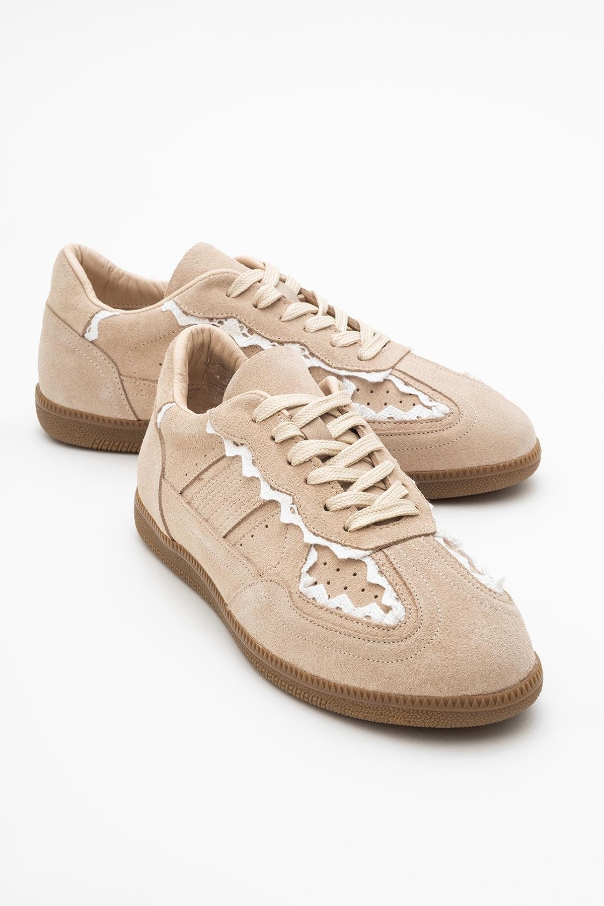 Shiva - Beige Suede Leather Sneakers (Women)