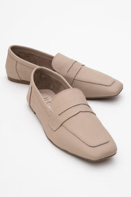 Morne - Dark Beige Leather Loafers