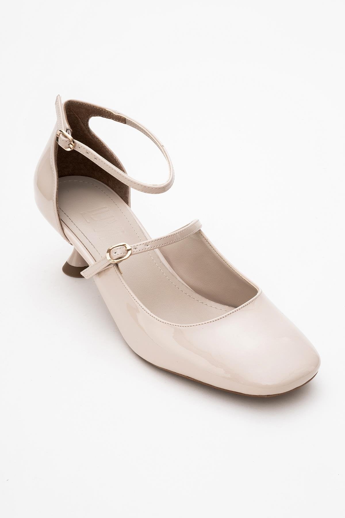 Emly - Off-White Square Toe Low Heel Shoe (Women)
