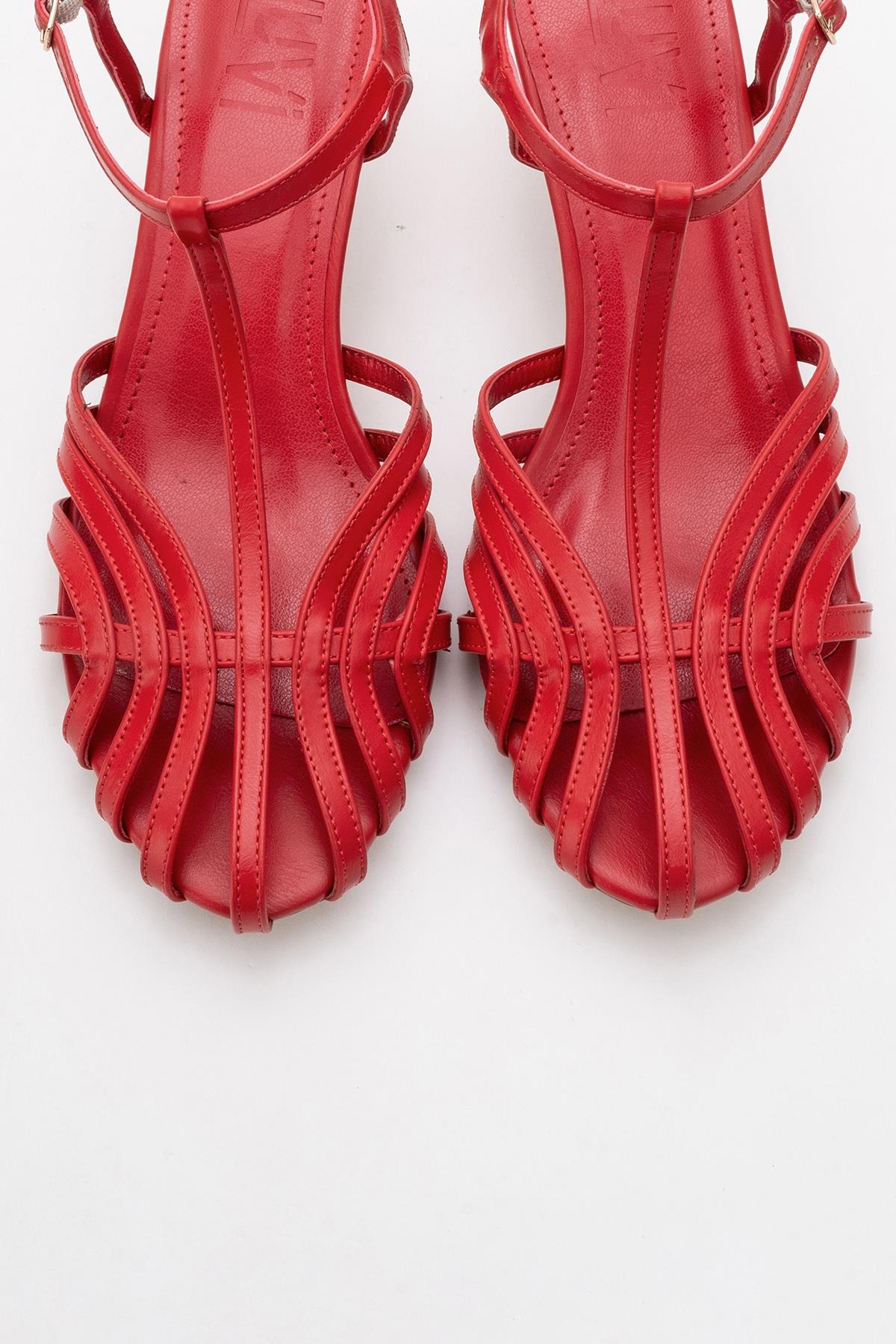 Felip - Red Strappy Low Heel Sandal (Women)