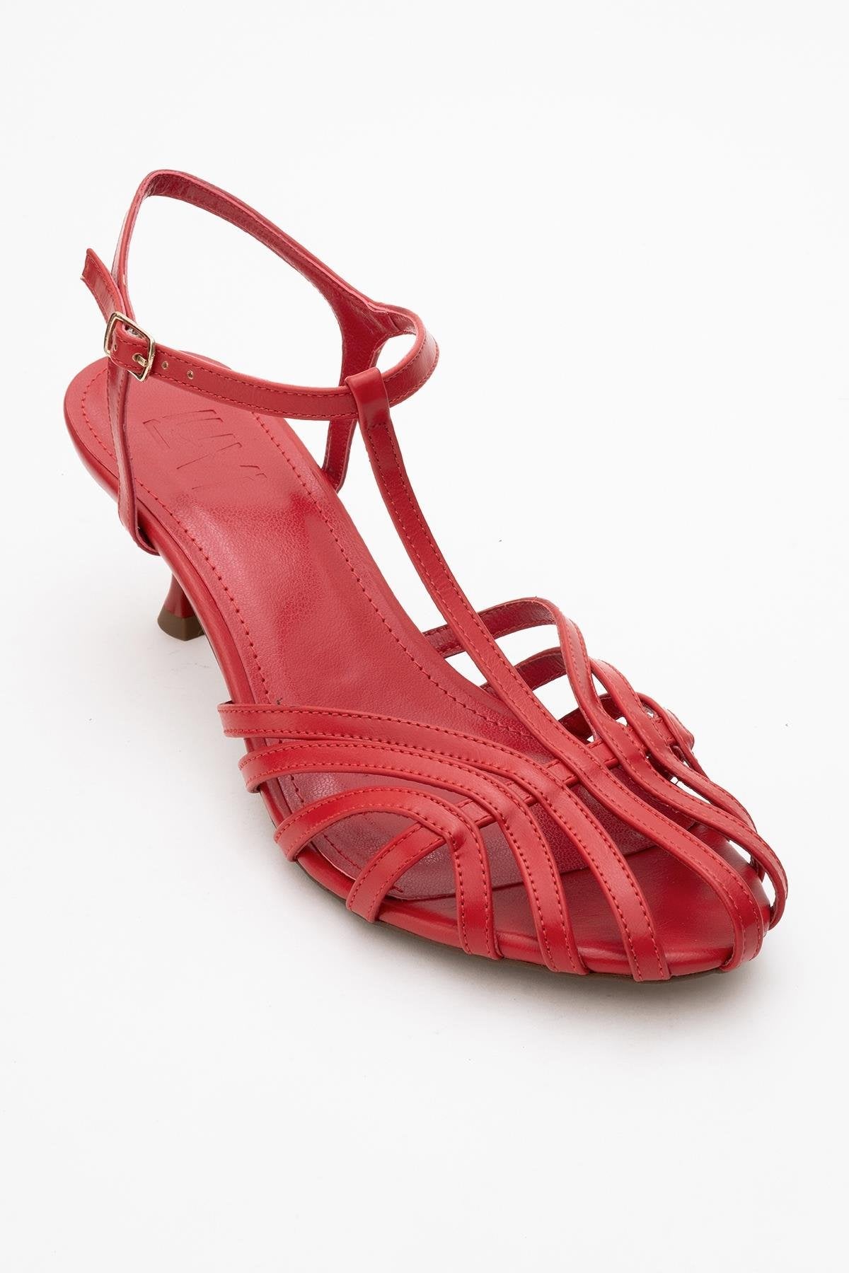 Felip - Red Strappy Low Heel Sandal (Women)