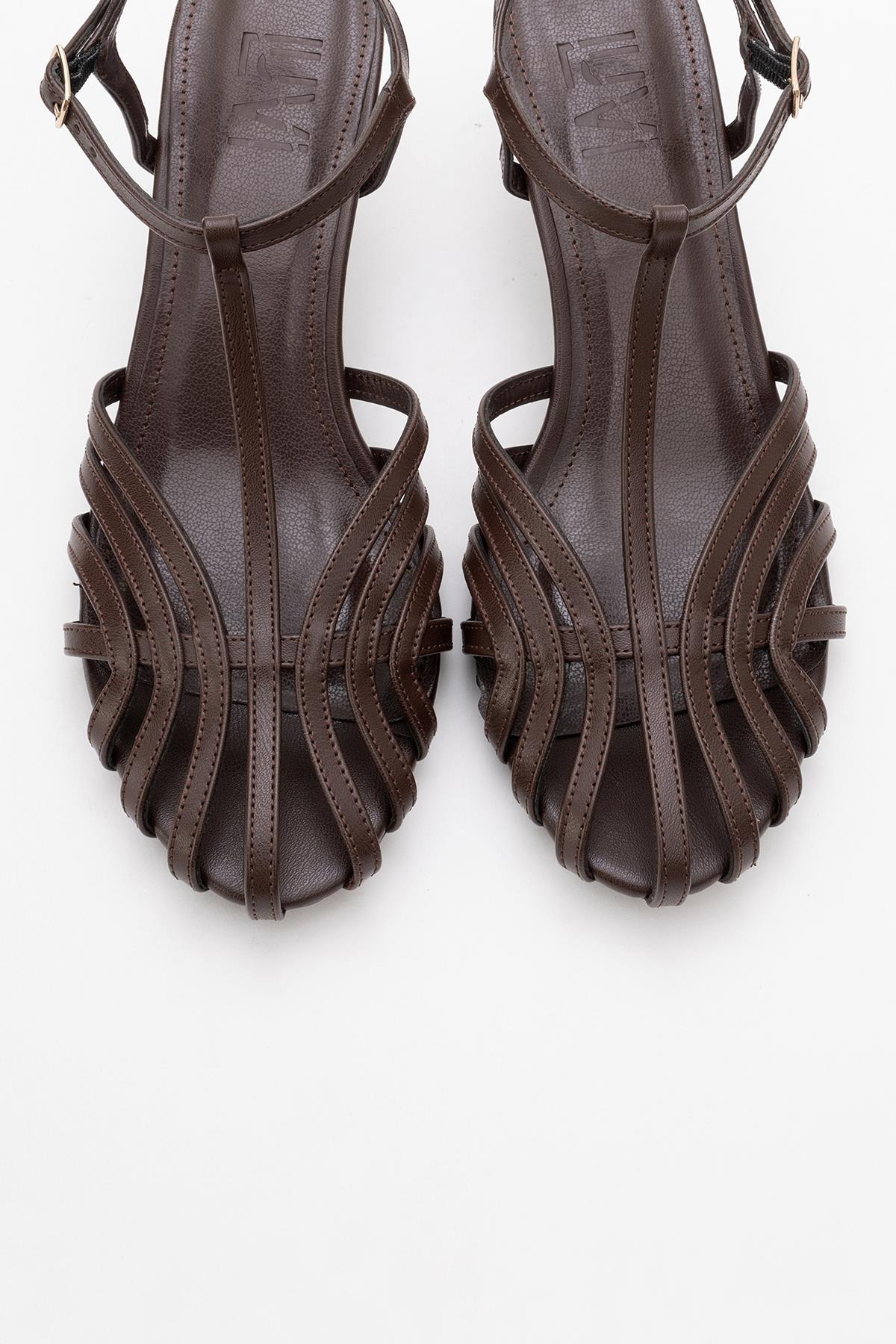 Felip - Brown Strappy Low Heel Sandal (Women)