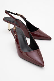Arty - Burgundy Patent Pointed Toe Slingback Stiletto (Women)