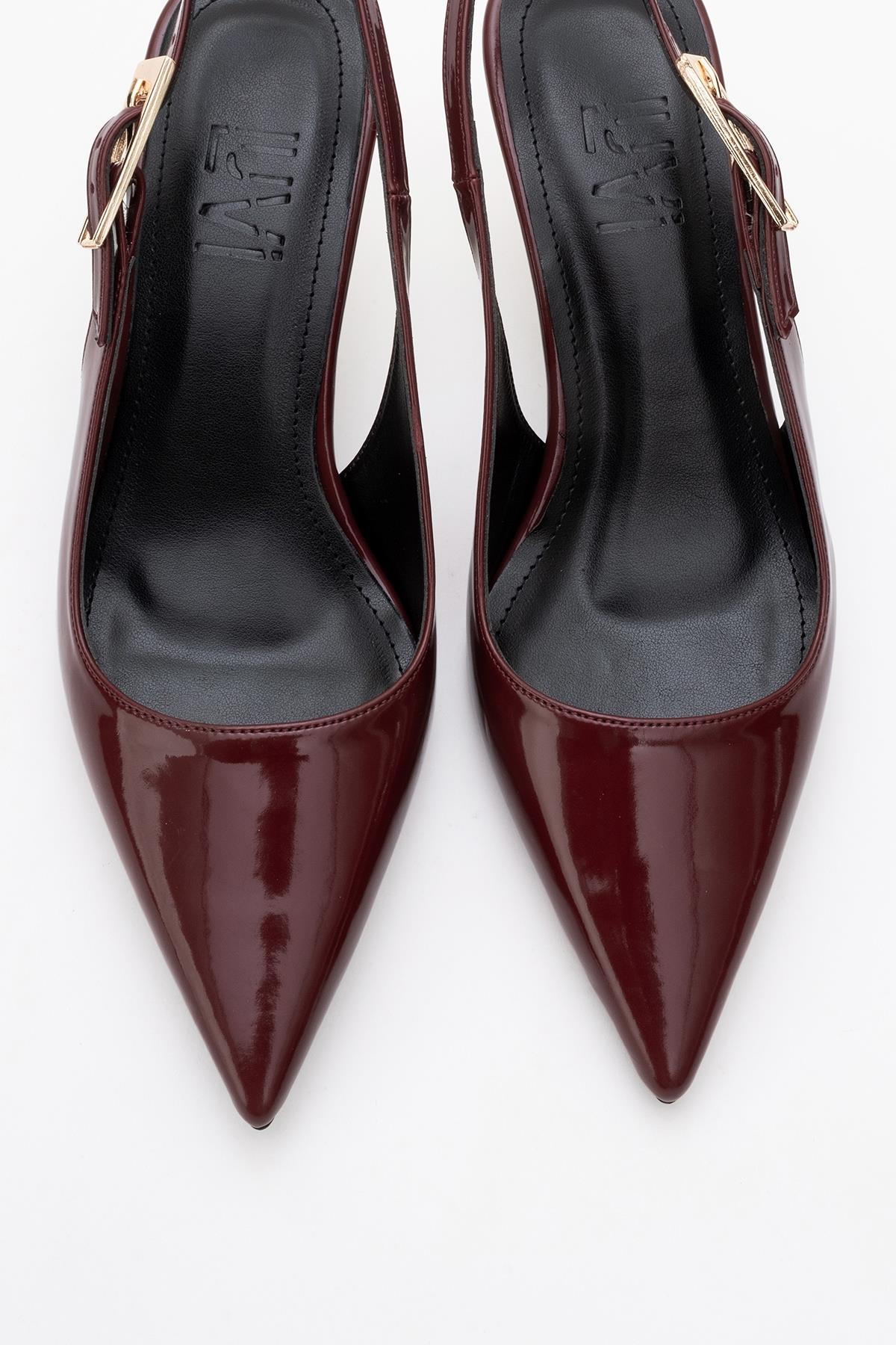 Arty - Burgundy Patent Pointed Toe Slingback Stiletto (Women)