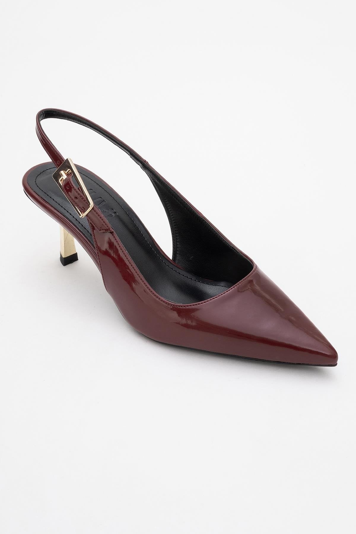 Arty - Burgundy Patent Pointed Toe Slingback Stiletto (Women)