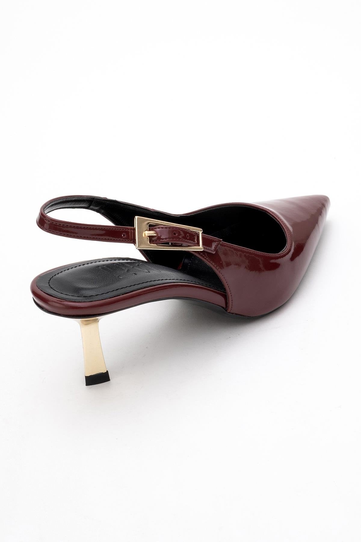 Arty - Burgundy Patent Pointed Toe Slingback Stiletto (Women)