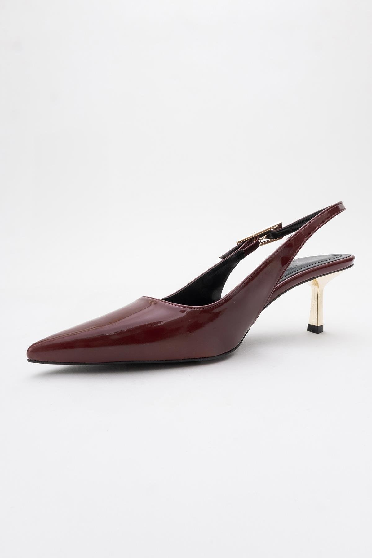 Arty - Burgundy Patent Pointed Toe Slingback Stiletto (Women)
