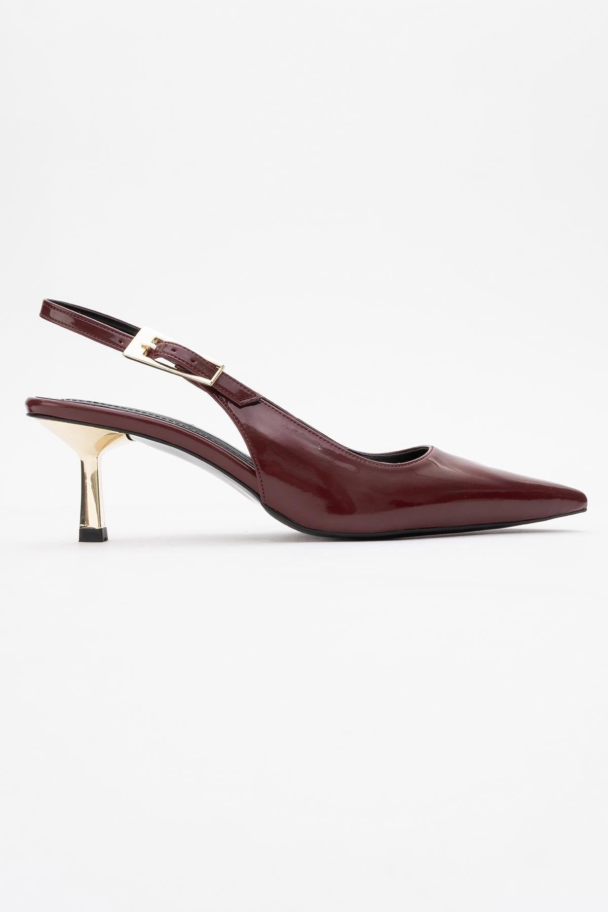 Arty - Burgundy Patent Pointed Toe Slingback Stiletto (Women)