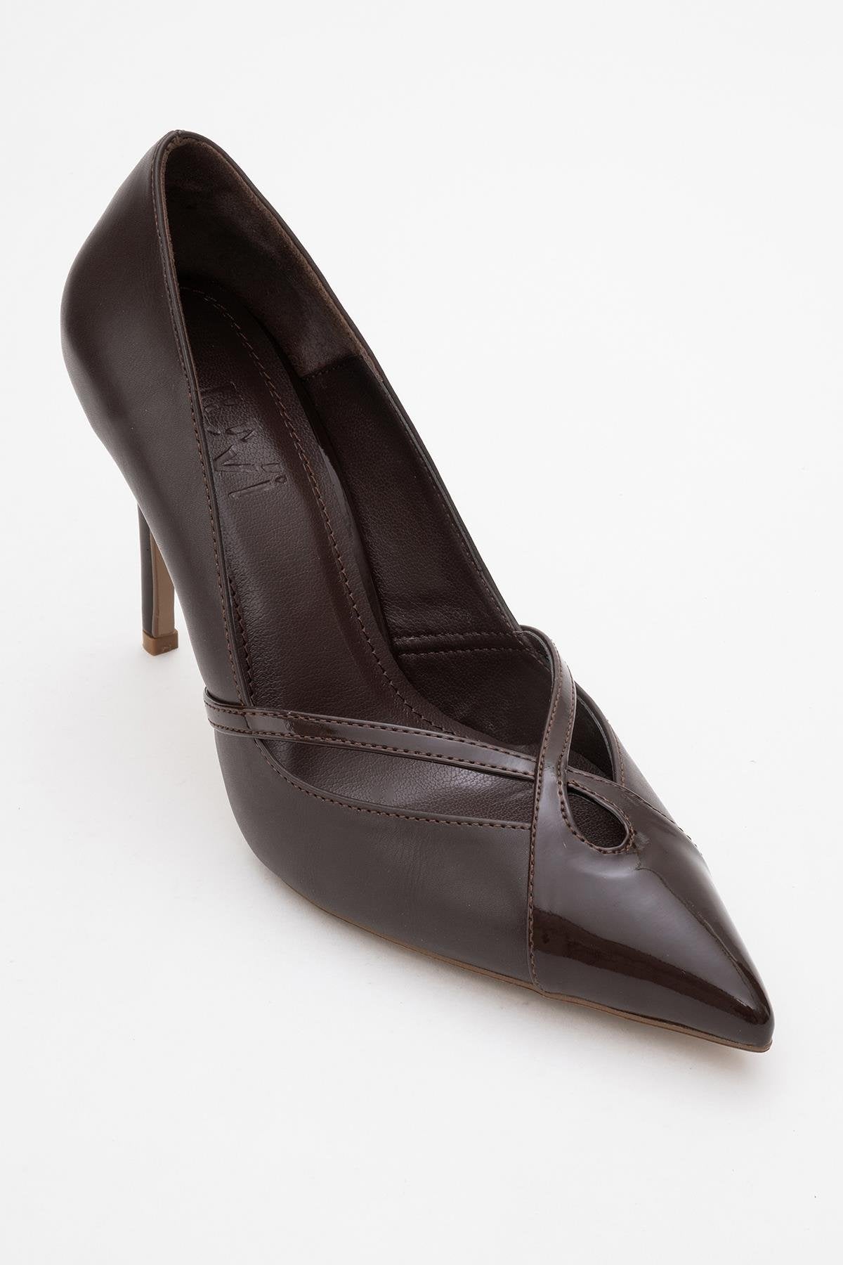 Ruby - Brown Patent Detail High Heel Shoe (Women)