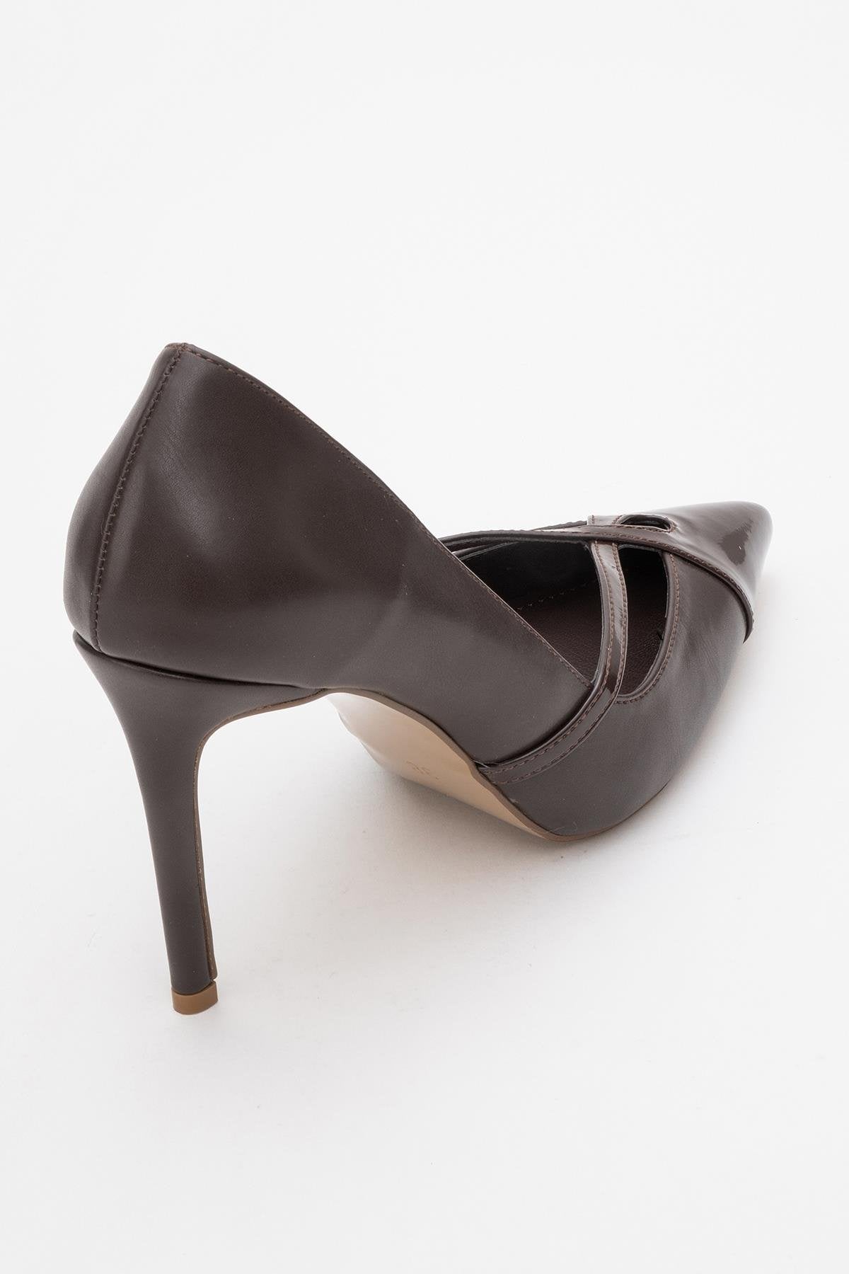 Ruby - Brown Patent Detail High Heel Shoe (Women)