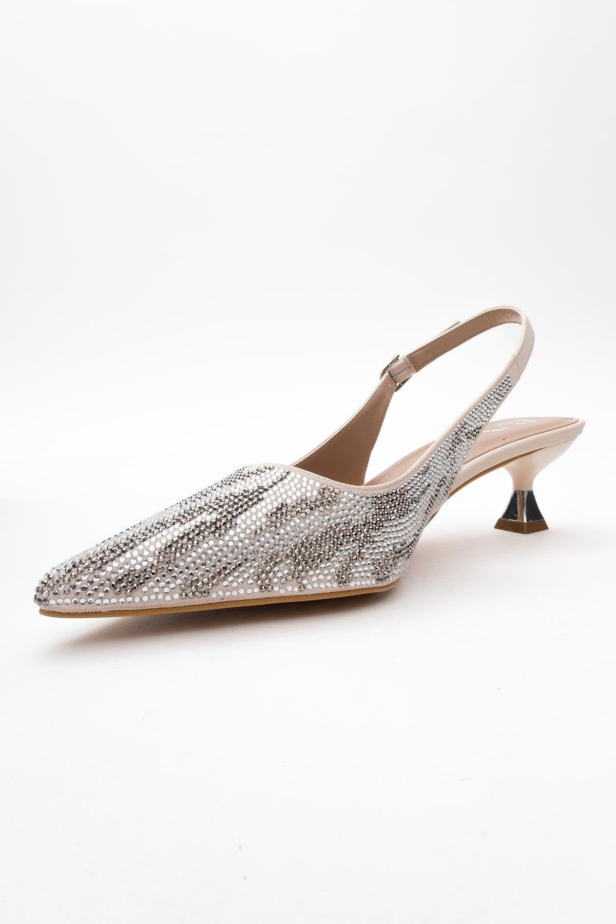 Ushes - Beige Short Heel Dress Shoe (Women)