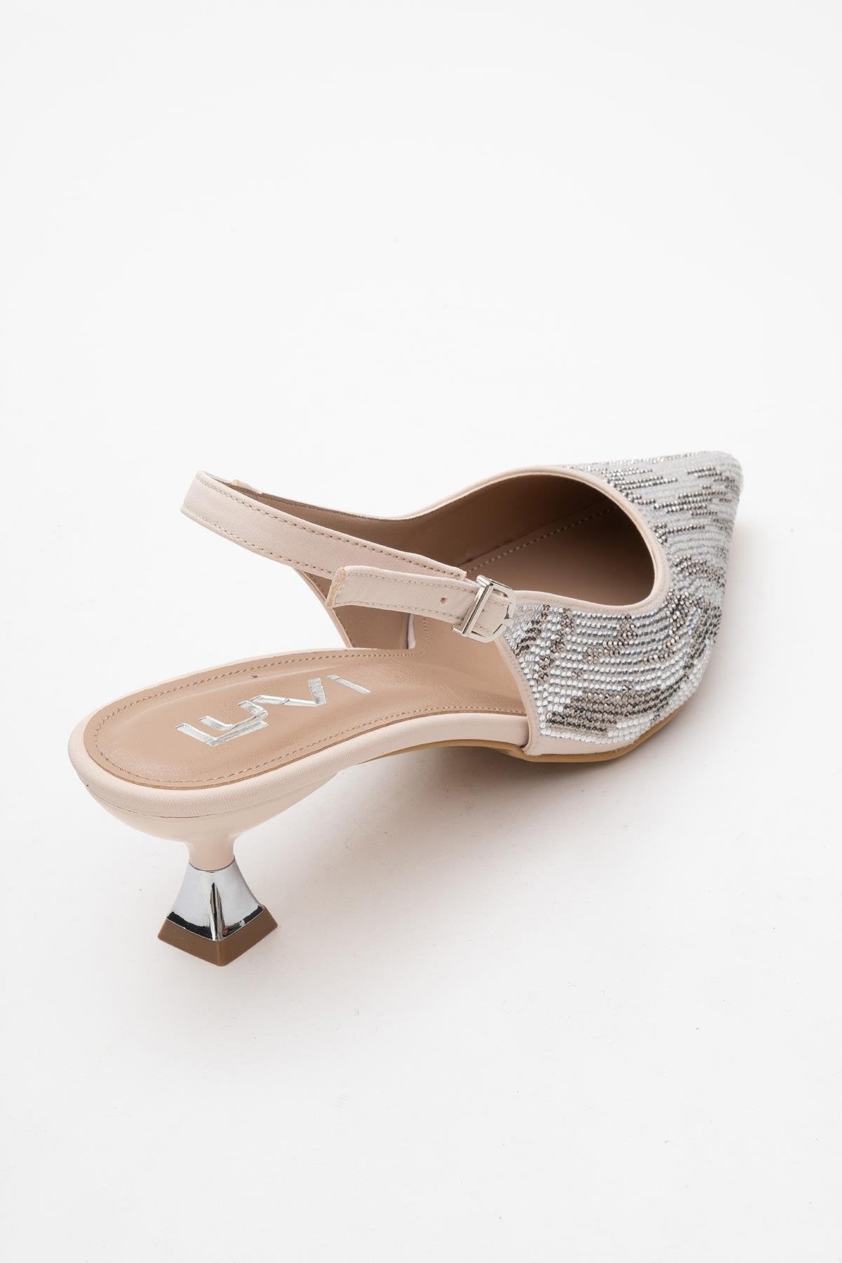 Ushes - Beige Short Heel Dress Shoe (Women)