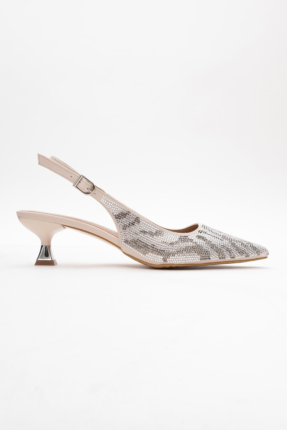 Ushes - Beige Short Heel Dress Shoe (Women)