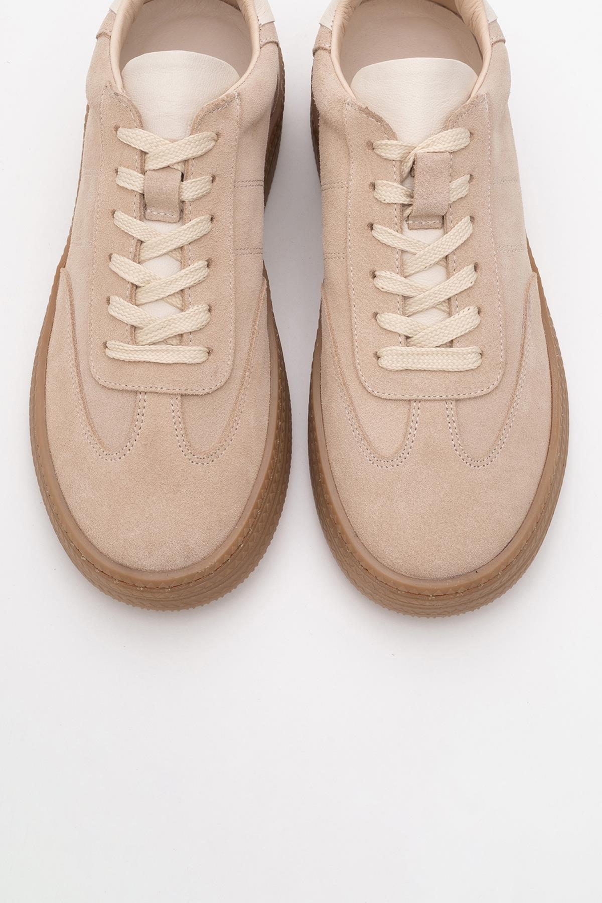 Fiore - Beige Leather Sneakers (Women)