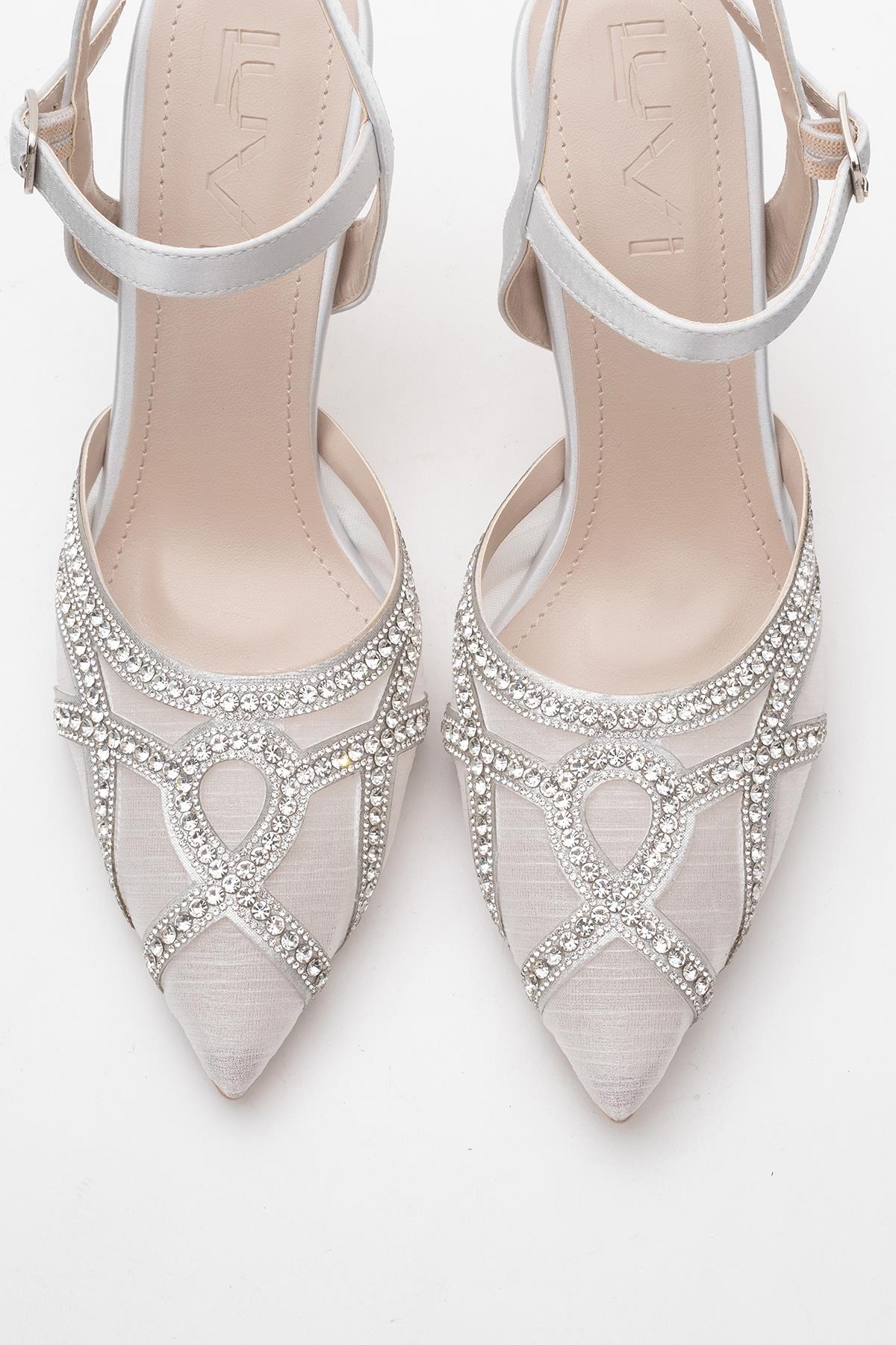Volby - Silver Embellished Evening Shoe (Women)