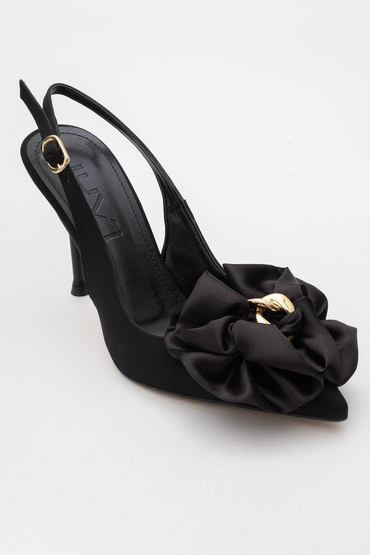 Noria - Black Floral Slim Heel Pump (Women)
