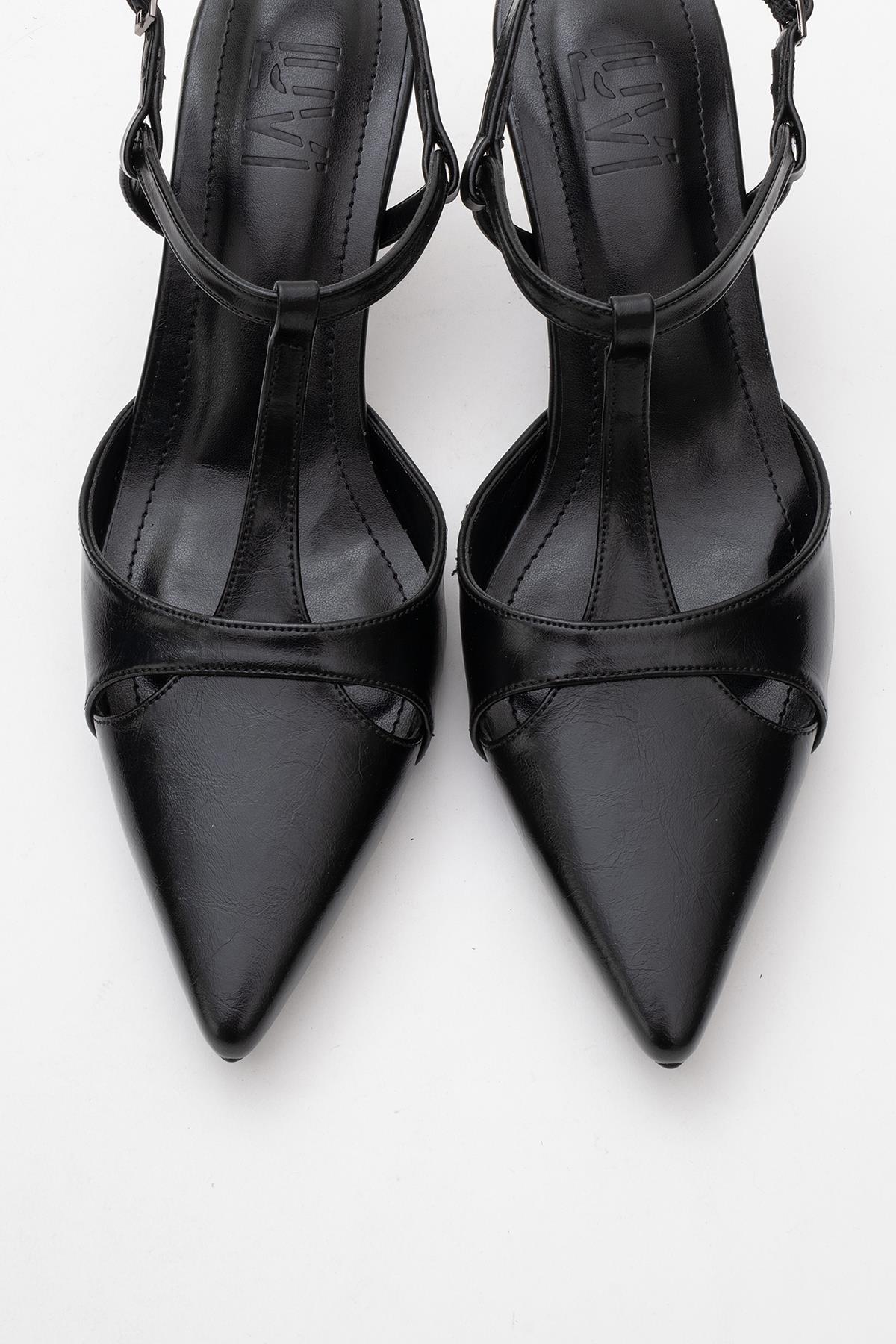 Abelia - Black Slim Heel Pump (Women)
