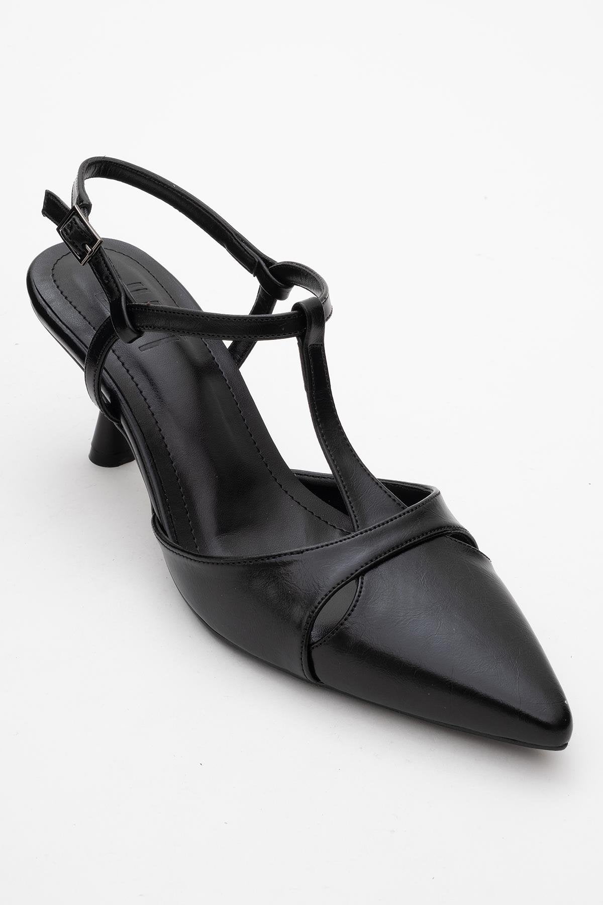 Abelia - Black Slim Heel Pump (Women)