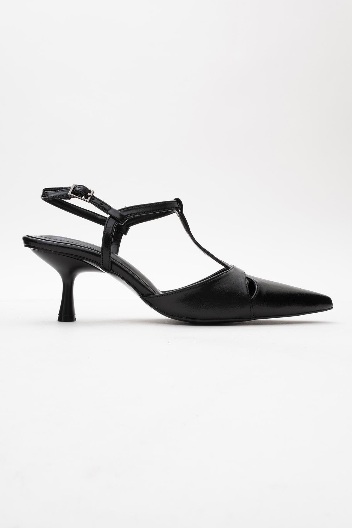Abelia - Black Slim Heel Pump (Women)