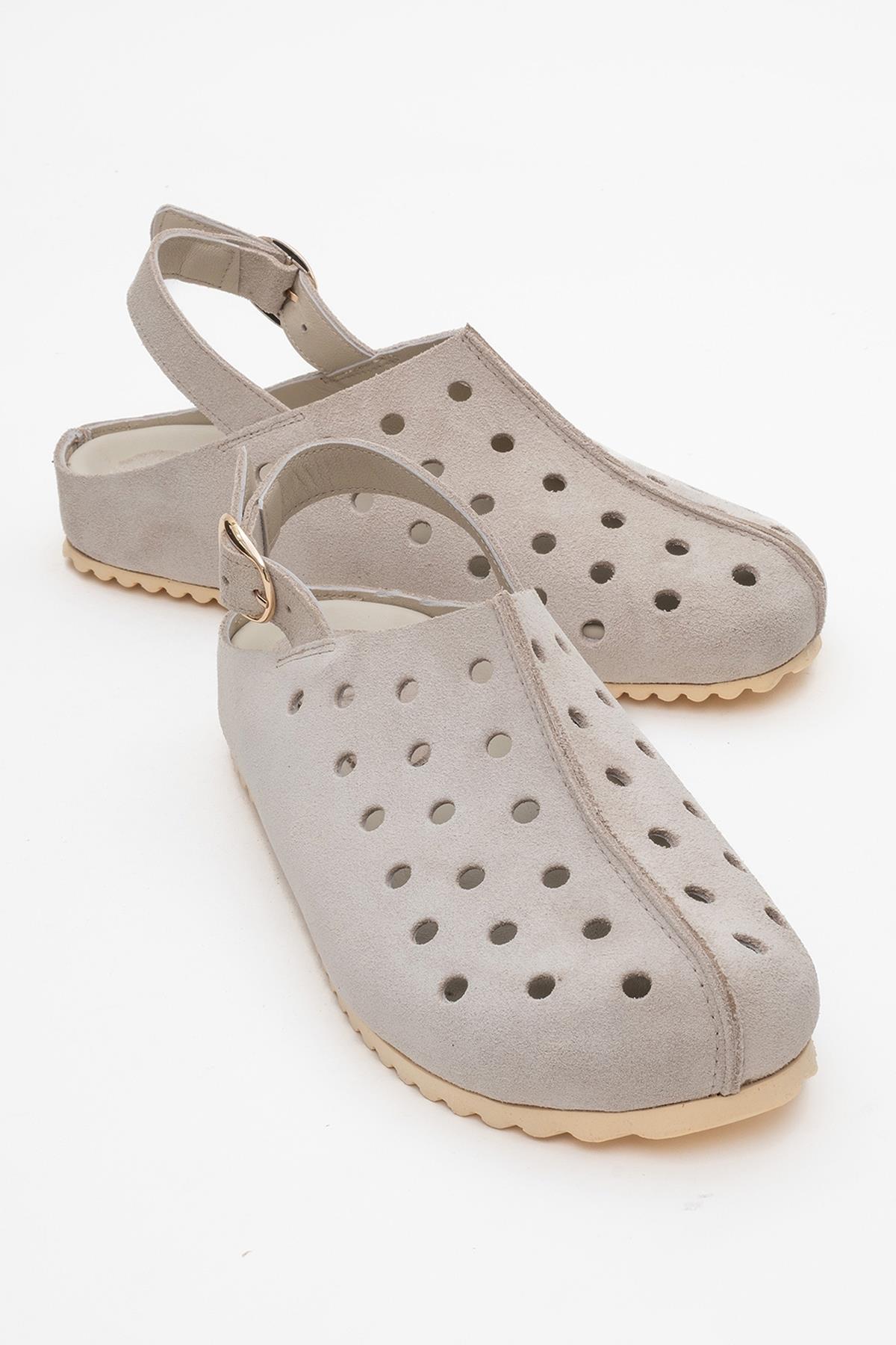 Justa - Beige Genuine Leather Sandal (Women)