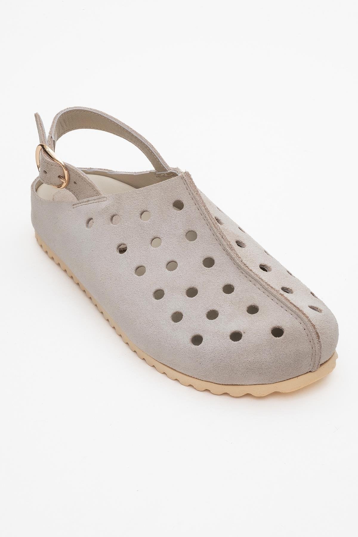 Justa - Beige Genuine Leather Sandal (Women)