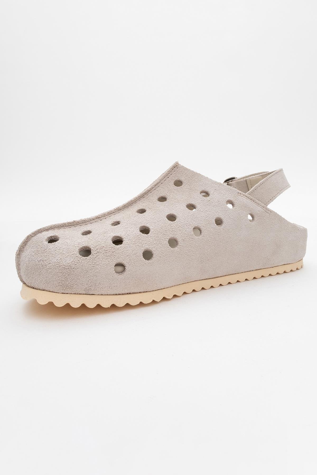 Justa - Beige Genuine Leather Sandal (Women)