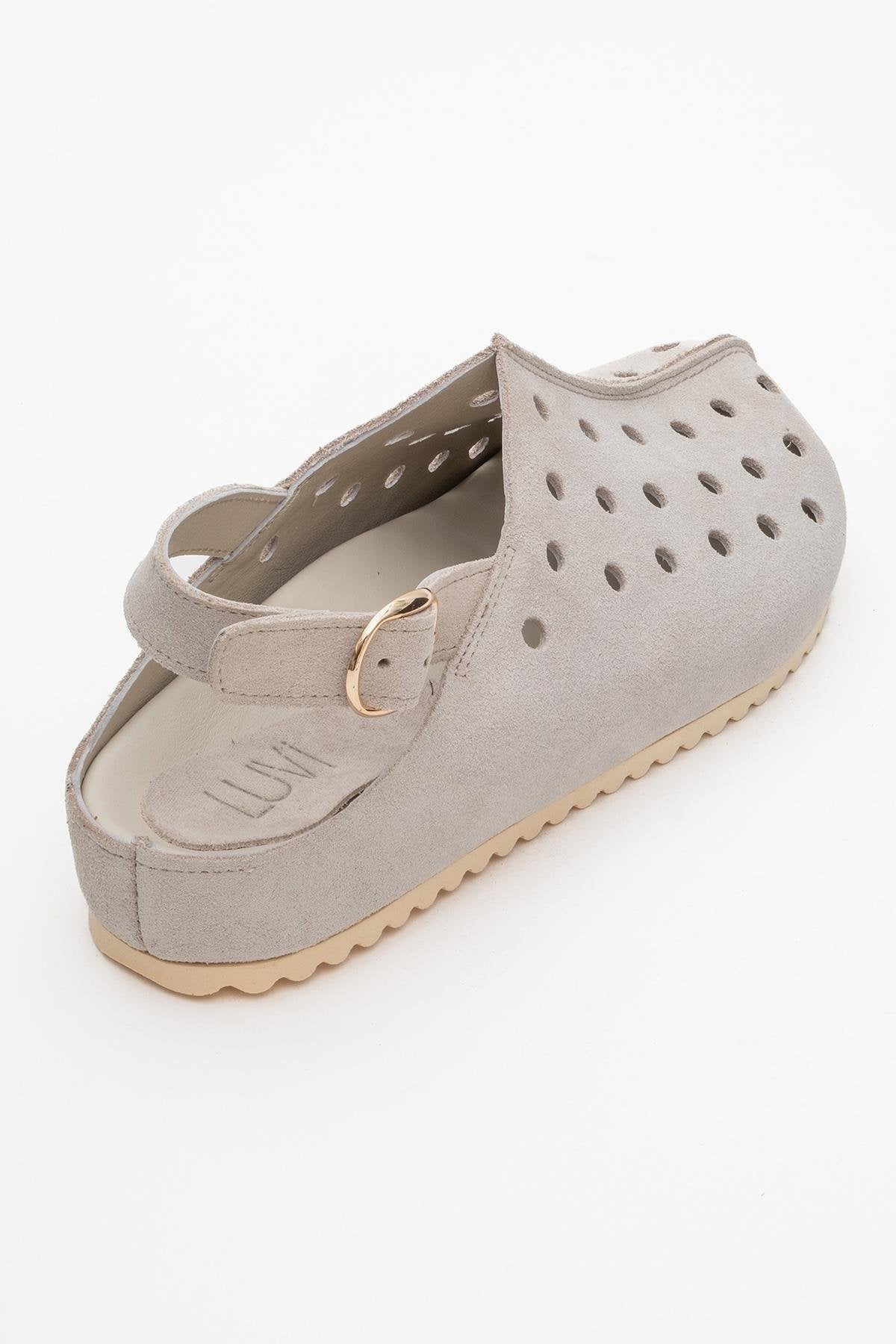 Justa - Beige Genuine Leather Sandal (Women)