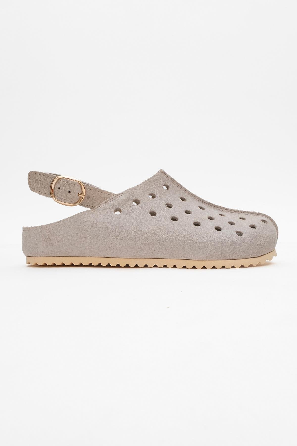 Justa - Beige Genuine Leather Sandal (Women)