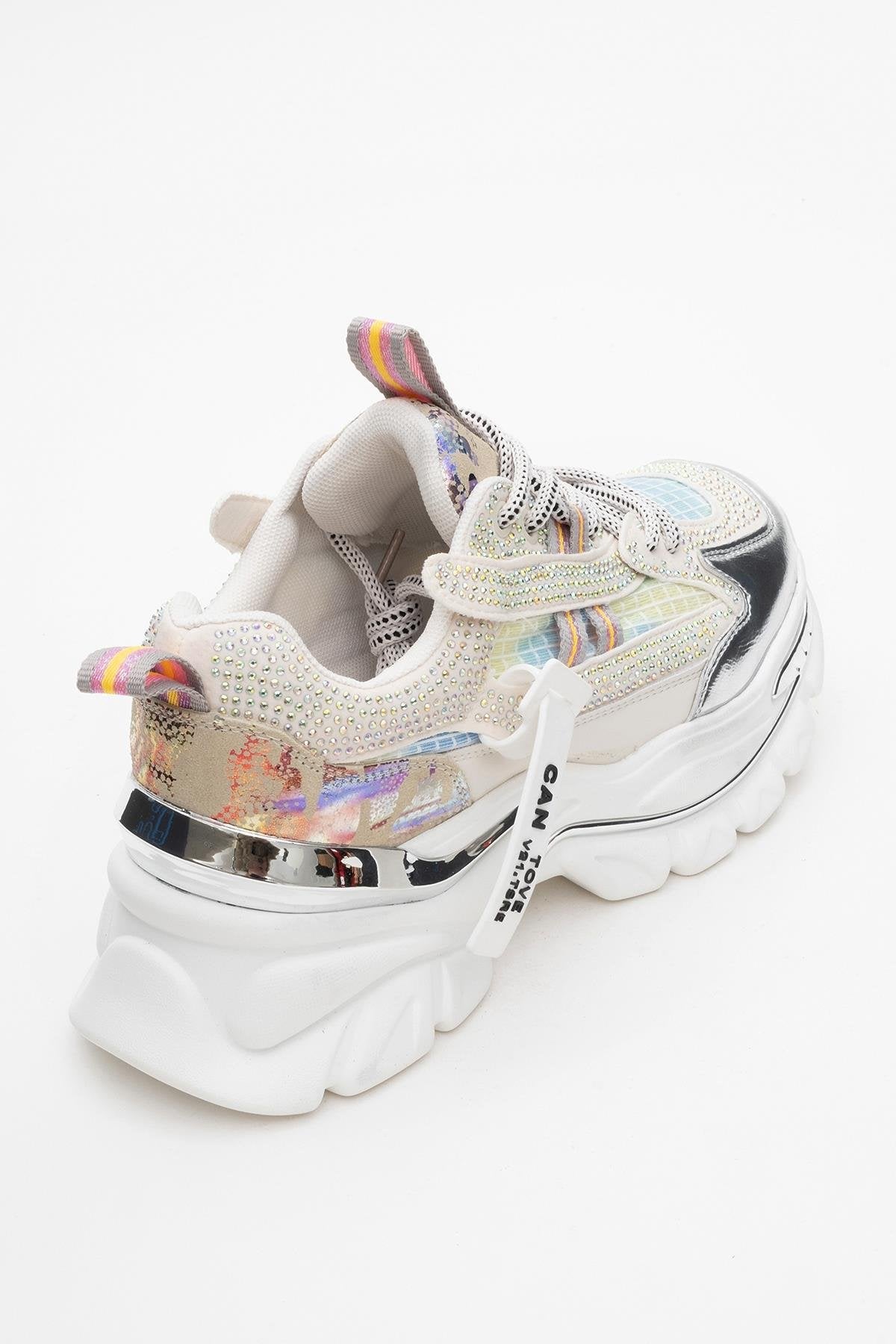 Noi - White/Silver Embellished Sneaker (Women)