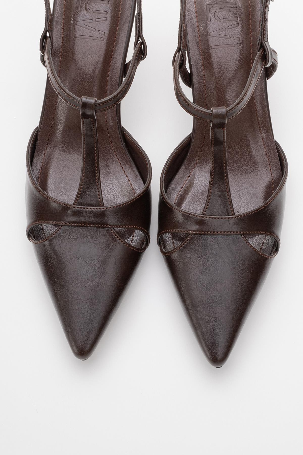 Abelia - Brown Stiletto Heel Shoe (Women)