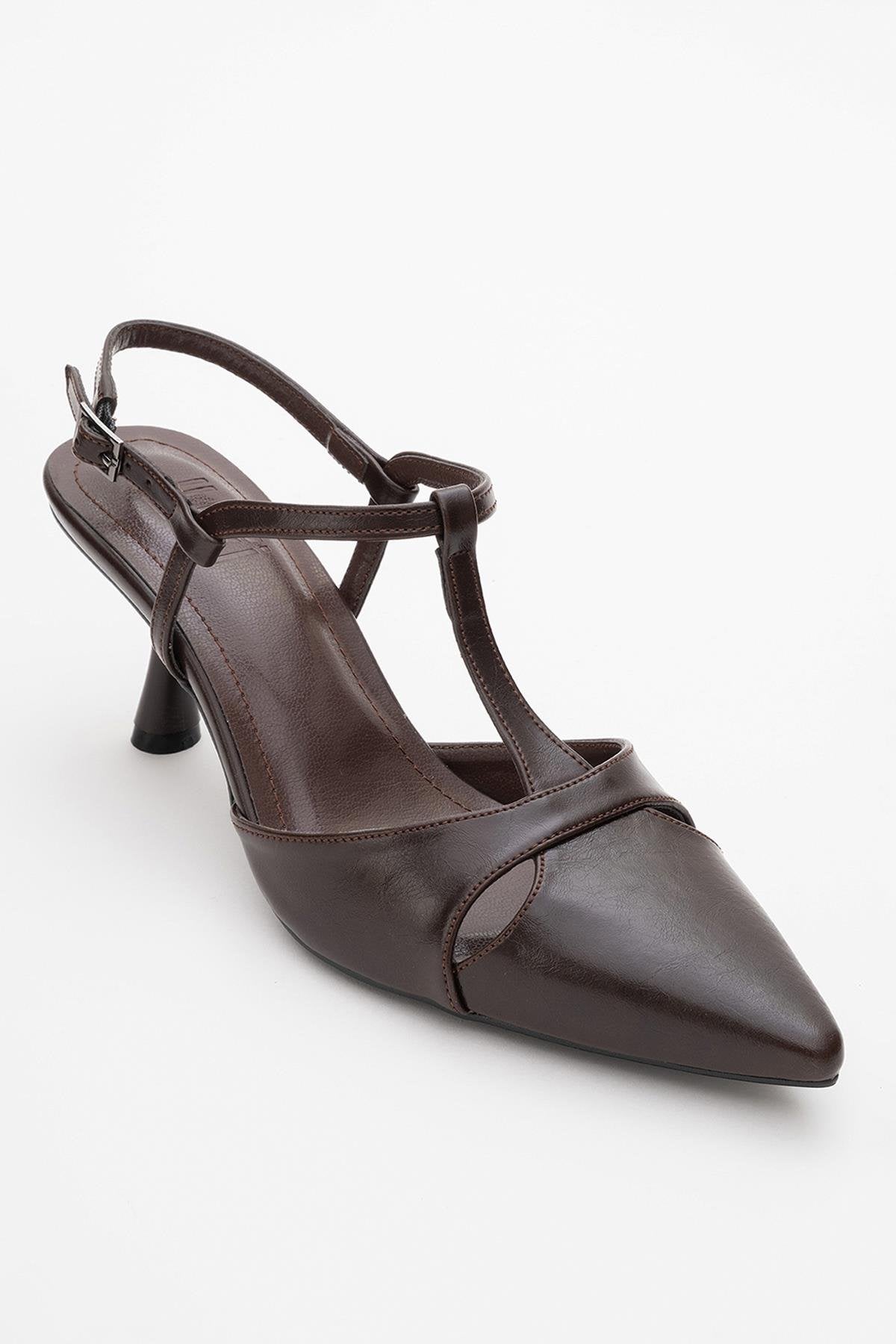 Abelia - Brown Stiletto Heel Shoe (Women)