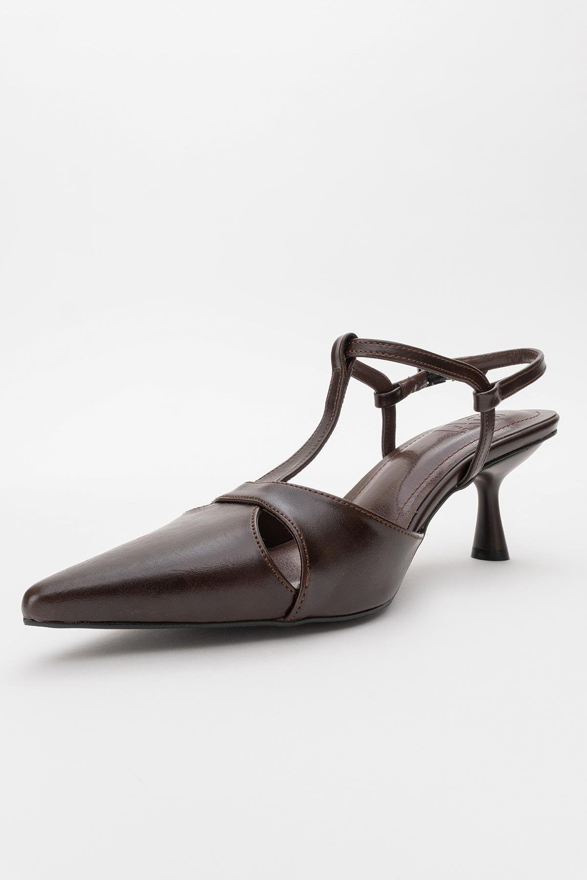 Abelia - Brown Stiletto Heel Shoe (Women)