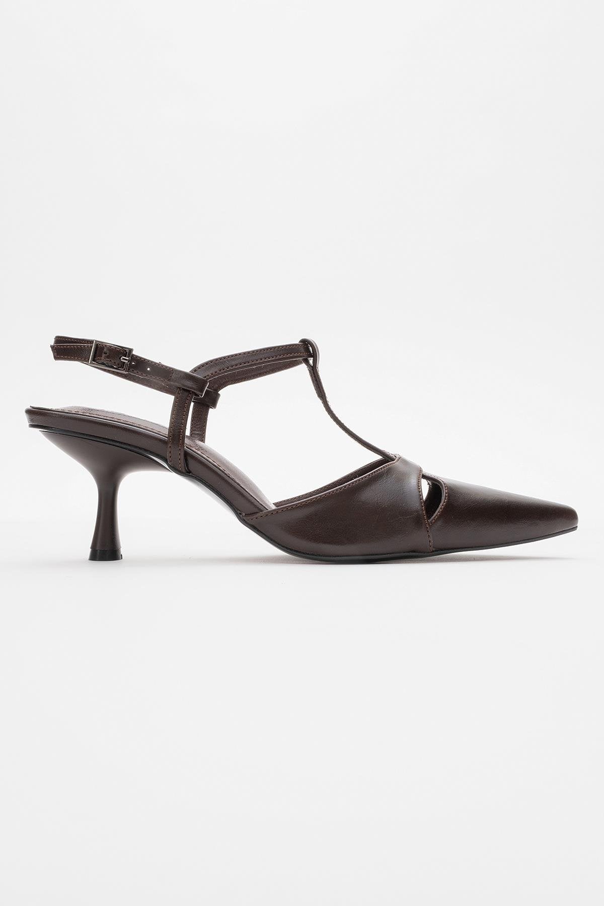 Abelia - Brown Stiletto Heel Shoe (Women)