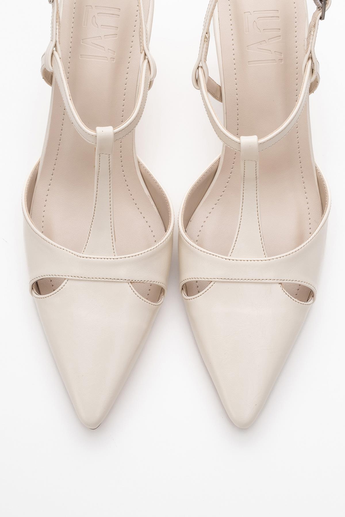 Abelia - Off-White Stiletto Heel Shoe (Women)