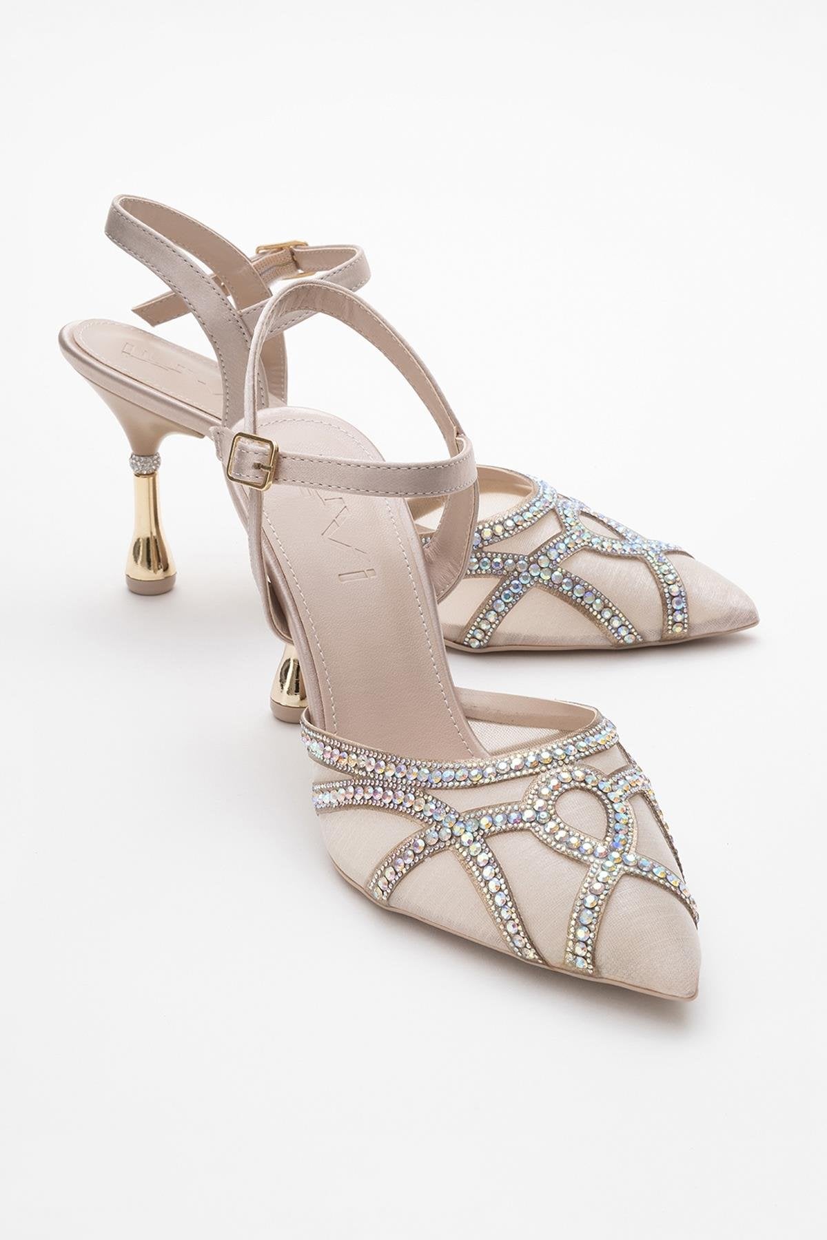 Volby - Beige Embellished Evening Shoe (Women)