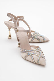 Volby - Beige Embellished Evening Shoe (Women)