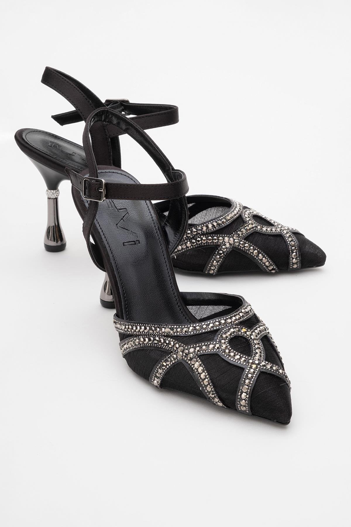 Volby - Black Embellished Evening Shoe (Women)