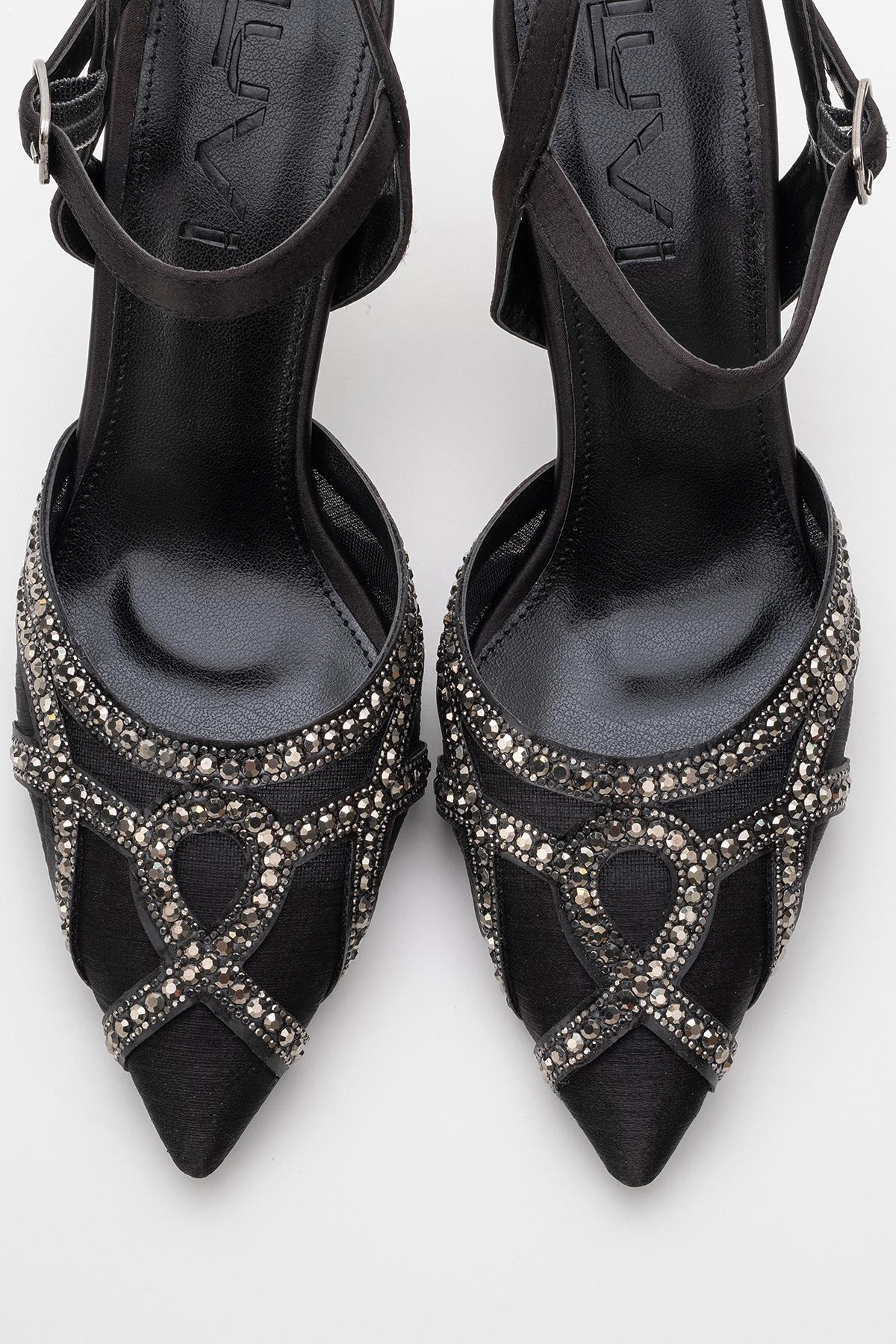 Volby - Black Embellished Evening Shoe (Women)