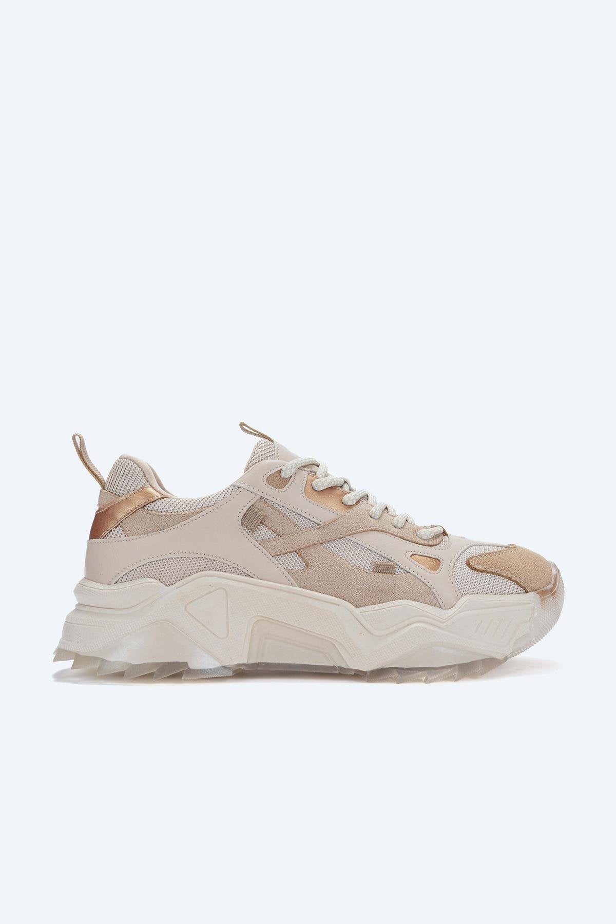 Loretta - Beige Platform Sneakers