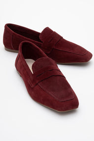 Morne - Burgundy Suede Leather Loafers (Women)