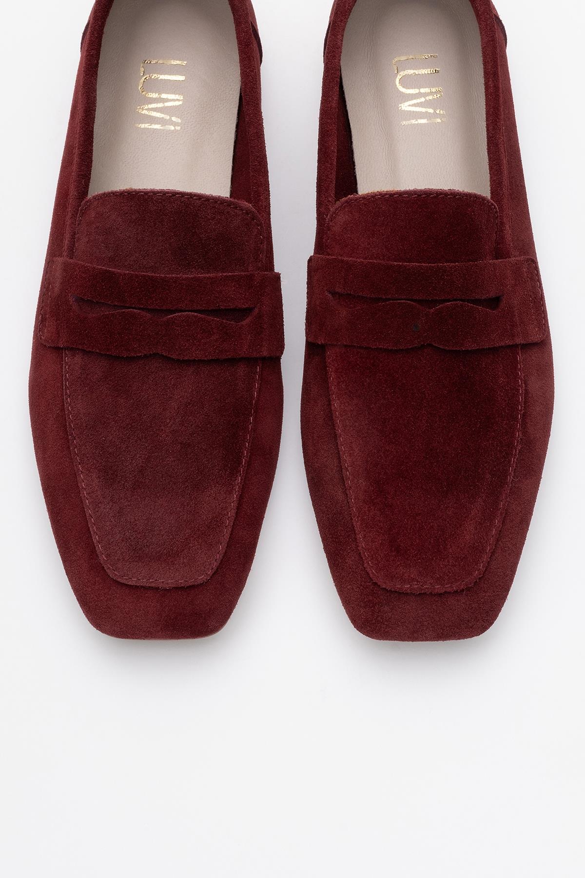 Morne - Burgundy Suede Leather Loafers (Women)