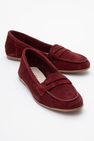 Dorothy - Burgundy Suede Leather Loafers