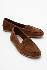 Dorothy - Brown Suede Leather Loafers