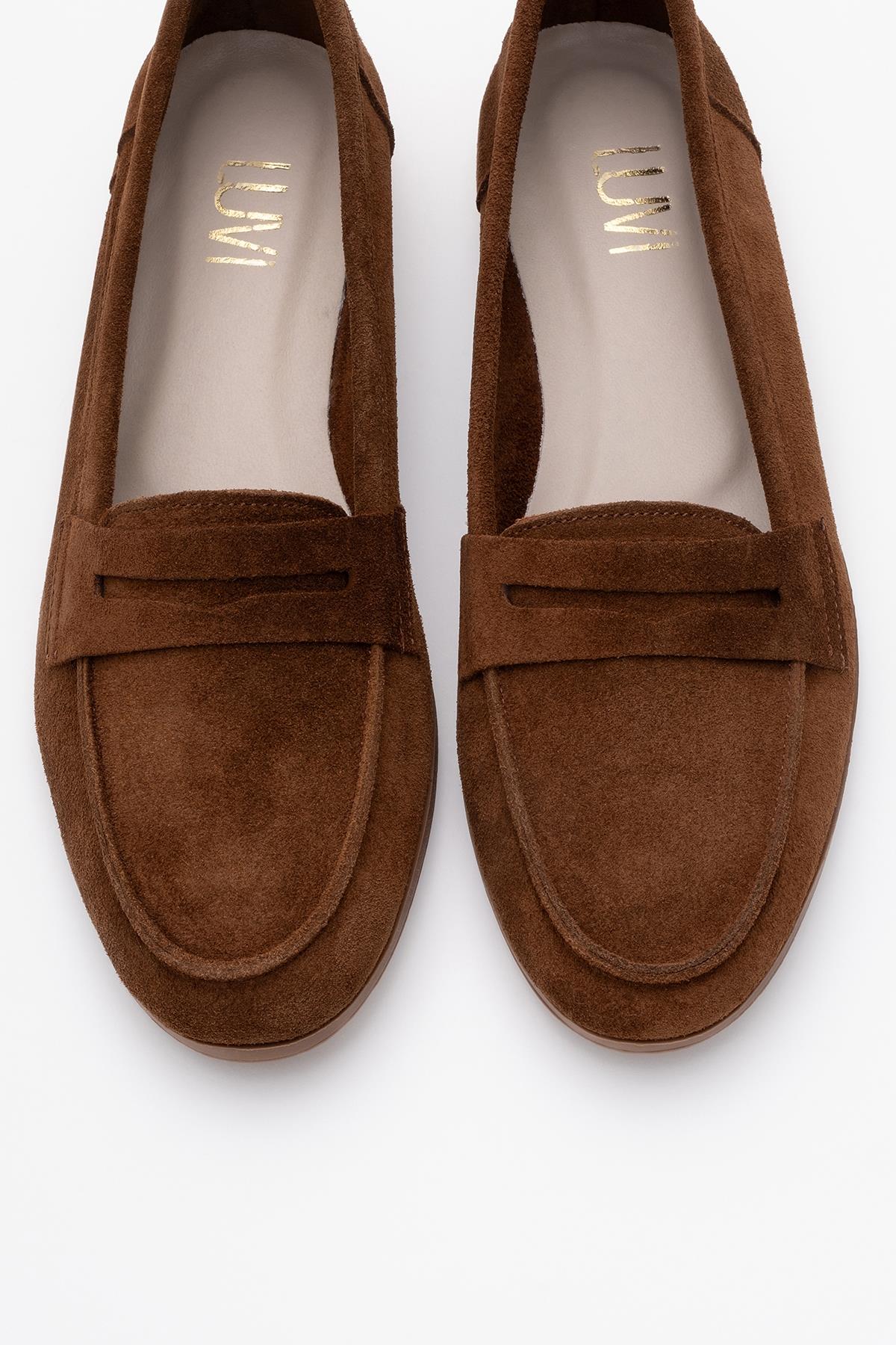 Dorothy - Brown Suede Leather Loafers