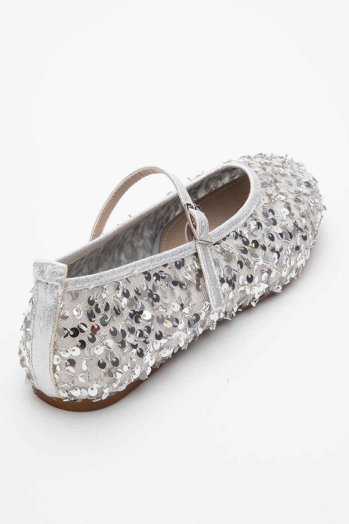 Lush - Silver Sequin Single-Strap Ballet Flat (Women)